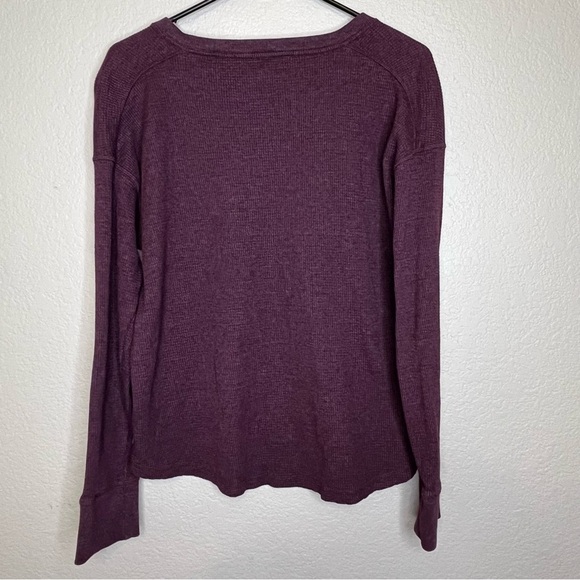 Eddie Bauer Waffle Knit Purple Long Sleeve Women's V-Neck Top Size Medium - Picture 9 of 14